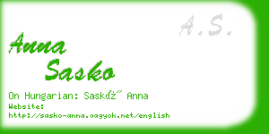 anna sasko business card